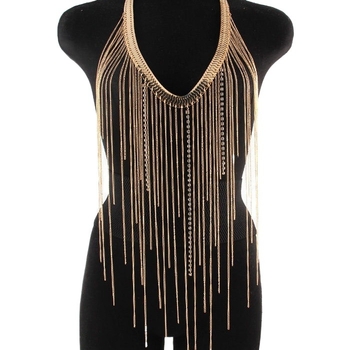 Колие с геометричен дизайн, многослоено от сплав, регулярна верижка, лек лукс