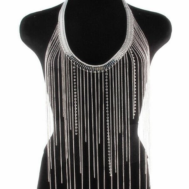 Колие с геометричен дизайн, многослоено от сплав, регулярна верижка, лек лукс