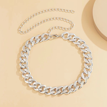 Талия синджир за дами, метал, еднокръгла халка, дължина 80–100 см