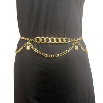 Талия верига с ресни и геометрична висулка от метал, стил All-Match, персонализируема по рисунка и образец, никел‑фри покритие