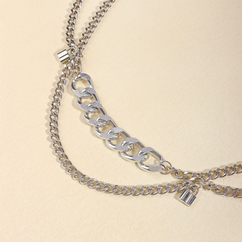 Талия верига с ресни и геометрична висулка от метал, стил All-Match, персонализируема по рисунка и образец, никел‑фри покритие