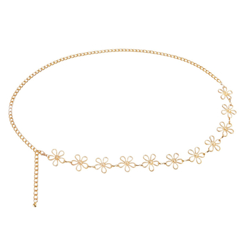 Метален ланец за талия и тяло с изрязан цветен мотив, етно стил бижута