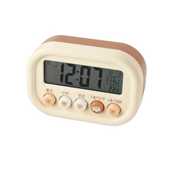 Будилник за бюро Snap – батериен, електронен механизъм, елипсовиден арков дисплей с цифри, ABS корпус