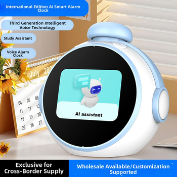 AI интелигентен будилник за ученици с гласово управление и управление на времето, LCD числов дисплей, презареждаем захранване, електронно движение