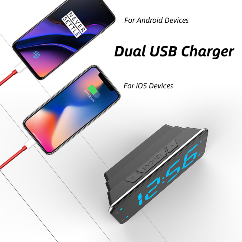 Будилник с LED дисплей, едностранен, аларма и 24-часов индикатор, външно захранване, дебелина 3,2 см