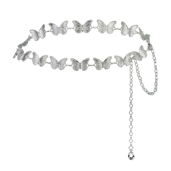 Метална верига за талия за жени, елегантен стил, дължина 100 см, ширина 3,5 см, единична кръгла верига