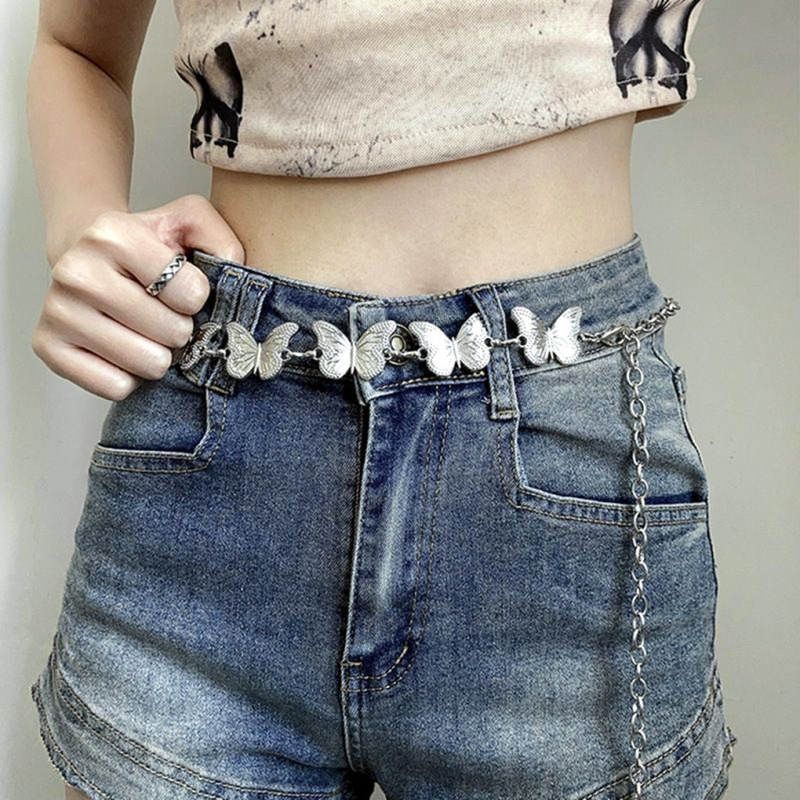 Метална верига за талия за жени, елегантен стил, дължина 100 см, ширина 3,5 см, единична кръгла верига