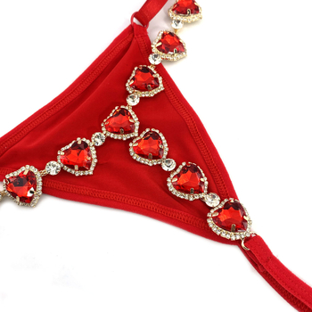 Сърцевидна диамантена телесна верига за жени – ханшова верига за бански, пролет 2025