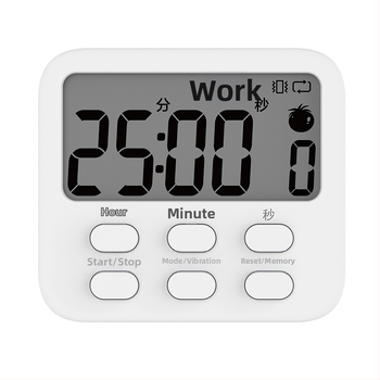 Електронен таймер с аларма, квадратен пластмасов корпус, батерийно захранване, за учене и кухня