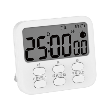 Електронен таймер с аларма, квадратен пластмасов корпус, батерийно захранване, за учене и кухня