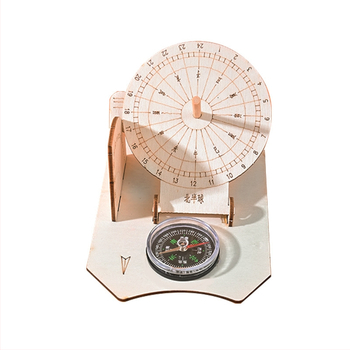 Слънчев часовник модел — дървена DIY научна играчка за деца 7–14 години, марка Zhe chan, OEM лого