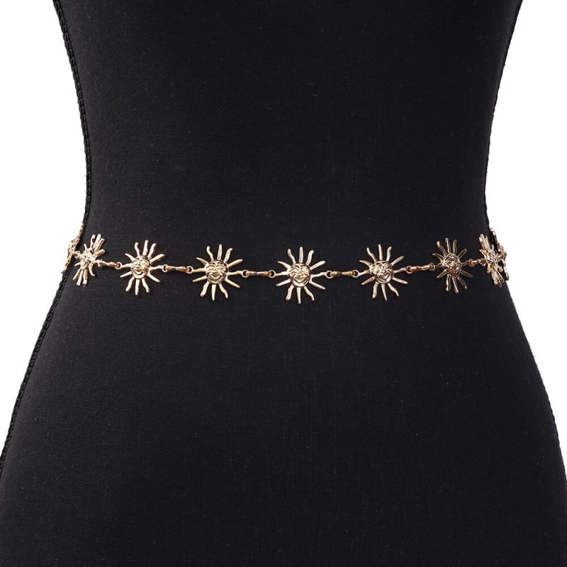 Метална талийна верига - унисекс, елегантен стил, дължина 105 см, ширина 5 см