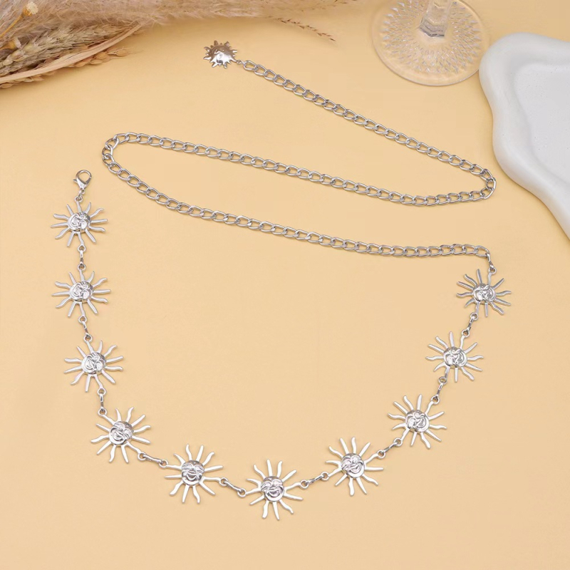 Метална талийна верига - унисекс, елегантен стил, дължина 105 см, ширина 5 см