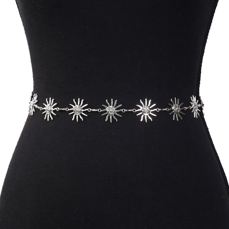 Метална талийна верига - унисекс, елегантен стил, дължина 105 см, ширина 5 см