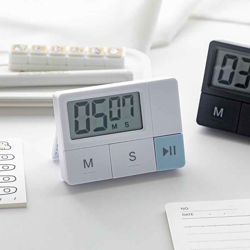 Електронен кухненски таймер – преносим, LCD дисплей, захранване с батерия, многофункционален таймер за готвене и учене
