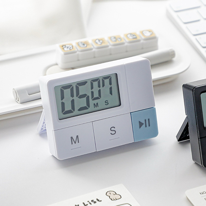 Електронен кухненски таймер – преносим, LCD дисплей, захранване с батерия, многофункционален таймер за готвене и учене