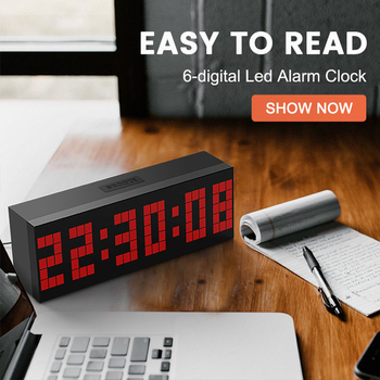 LED цифров будилник с таймер за обратно броене, термометър, календар и осветление