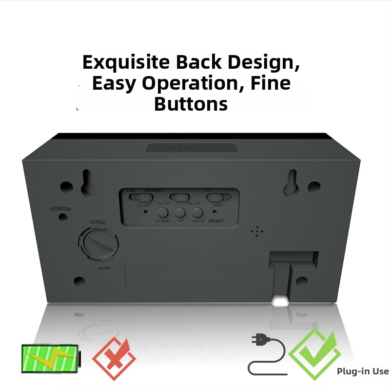 LED цифров будилник с таймер за обратно броене, термометър, календар и осветление
