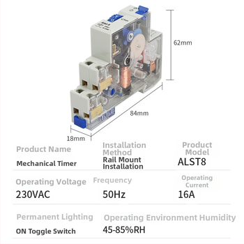 Механичен таймер ALST8 TM-ST1 TM-ST7, седемминутен таймер-превключвател