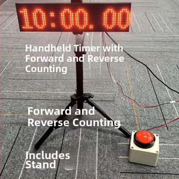 Prenosný časovač odpočítavania s tlačidlovým ovládaním a LED veľkým displejom; mechanický pohon; ABS puzdro; kruhový dizajn