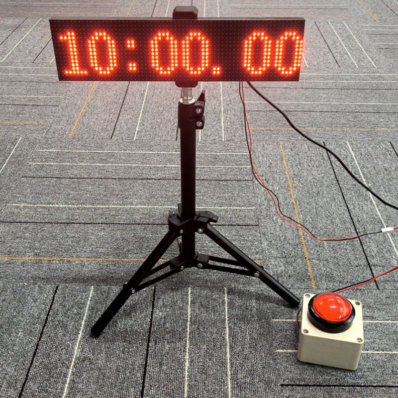 Prenosný časovač odpočítavania s tlačidlovým ovládaním a LED veľkým displejom; mechanický pohon; ABS puzdro; kruhový dizajn