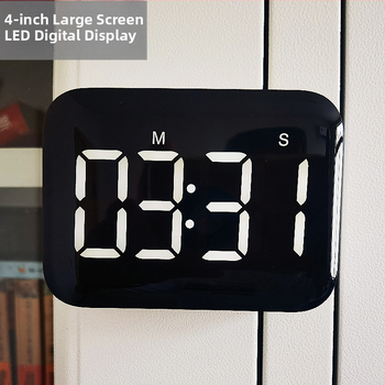 Diubude цифров кухненски таймер с LED дисплей, захранван с батерия, пластмасов корпус, правоъгълен дизайн, подходящ за кухня, кабинет и офис