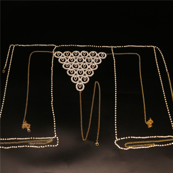 Дамска талиева верига с rhinestone, кръгъл диамантен дизайн, луксозна талиева верига за бански, дължина 115 cm, ширина 0.5 cm, етно стил