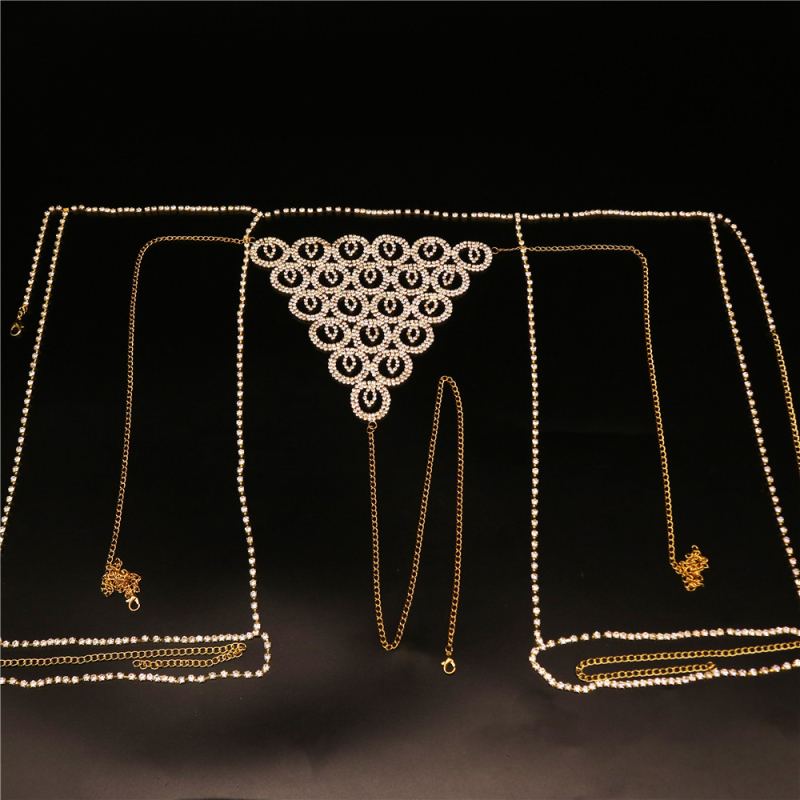 Дамска талиева верига с rhinestone, кръгъл диамантен дизайн, луксозна талиева верига за бански, дължина 115 cm, ширина 0.5 cm, етно стил