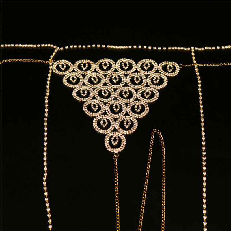 Дамска талиева верига с rhinestone, кръгъл диамантен дизайн, луксозна талиева верига за бански, дължина 115 cm, ширина 0.5 cm, етно стил