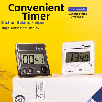 Кухненски механичен таймер с аналогов показател, корпус от алуминиева сплав, захранване със суха батерия, карикатурен дизайн