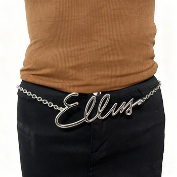 Женска талия верига - двойна метална верига с дизайн на букви, дължина под 60 см
