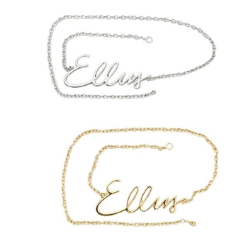 Женска талия верига - двойна метална верига с дизайн на букви, дължина под 60 см