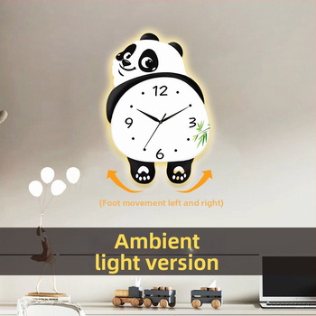 Panda nástenné hodiny - quartz, batériové napájanie, kruhový plastový ciferník, analóg, obývačka