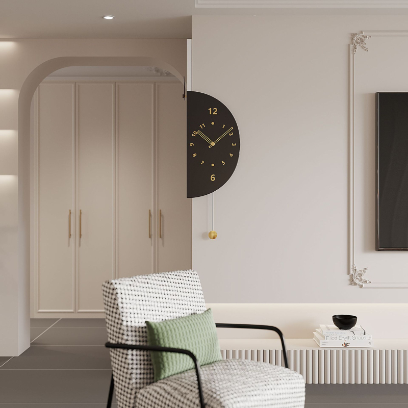 Стенно часовник - двустранен, с плавно движение на секундите, батериен, метален корпус