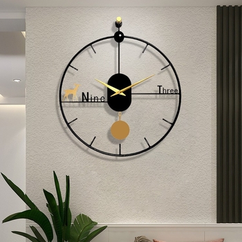 Nástenné hodiny – kruhový rám z železného umenia, batériový quartz pohyb, možnosť potlače loga, jednoduchý dizajn pre obývaciu izbu