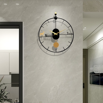 Nástenné hodiny – kruhový rám z železného umenia, batériový quartz pohyb, možnosť potlače loga, jednoduchý dizajn pre obývaciu izbu