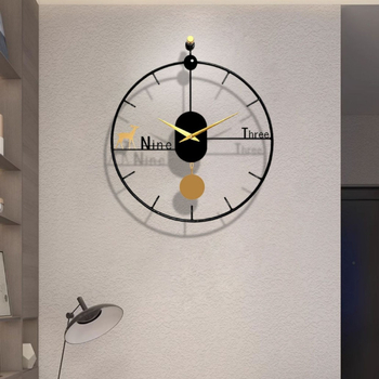 Nástenné hodiny – kruhový rám z železného umenia, batériový quartz pohyb, možnosť potlače loga, jednoduchý dizajn pre obývaciu izbu