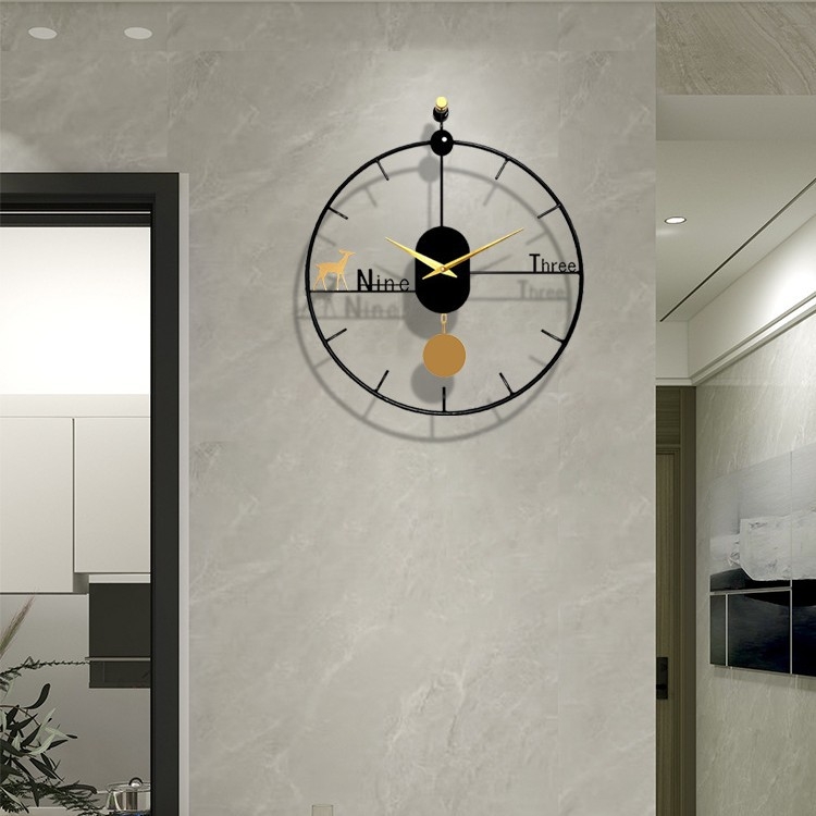 Nástenné hodiny – kruhový rám z železného umenia, batériový quartz pohyb, možnosť potlače loga, jednoduchý dizajn pre obývaciu izbu