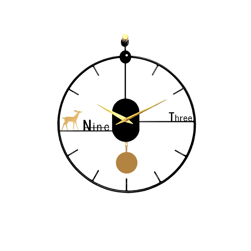 Nástenné hodiny – kruhový rám z železného umenia, batériový quartz pohyb, možnosť potlače loga, jednoduchý dizajn pre obývaciu izbu