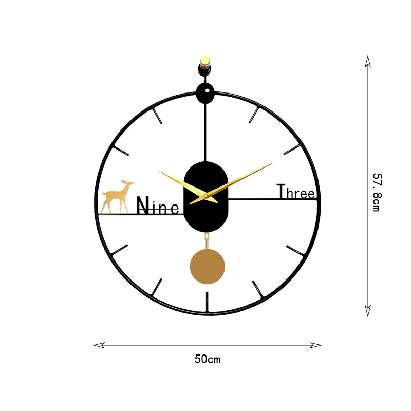 Nástenné hodiny – kruhový rám z železného umenia, batériový quartz pohyb, možnosť potlače loga, jednoduchý dizajn pre obývaciu izbu