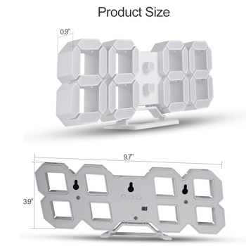 Стенен часовник с LED дигитален дисплей, термометър и влагомер, вечен календар с месец, 24-часово показване, батерийно електронно движение