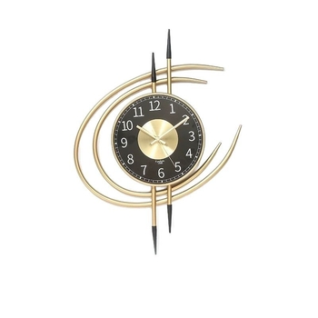 Стенен часовник в скандинавски стил, кръгъл, аналогов дисплей с плавна работа на секундната стрелка, захранван от батерия, метален корпус и кварцово стъкло