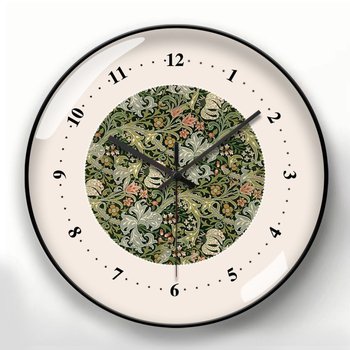 Стилен стенен часовник с френски антикварен мотив, механично движение, захранване с батерия, метален циферблат