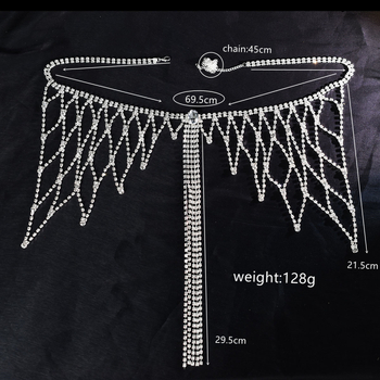 Niubei талийна верига с кристали, за жени, стил All-Match, единична обиколка на колана, самостоятелна опаковка, персонализирана обработка