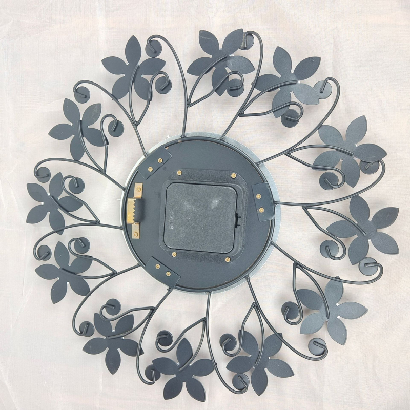 Стенен часовник от метал, кръгъл корпус, кварцов механизъм, модел H91, 24-часово показване, прозрачно Plexiglas покритие