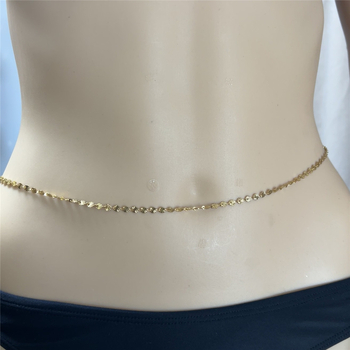 Стилен колан за талия от неръждаема стомана, с дизайн на двойни кръгове, дължина 60–80 см, ширина 0,4 см, ежедневен летен аксесоар.