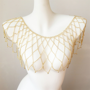 Сватбена кристална телесна и раменна верига с ресни — бижута за пролет 2025