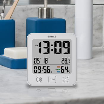 Imite стенен часовник - електронно движение, батерийно захранване, термометър, таймер за обратно броене, квадратен, модерен дизайн