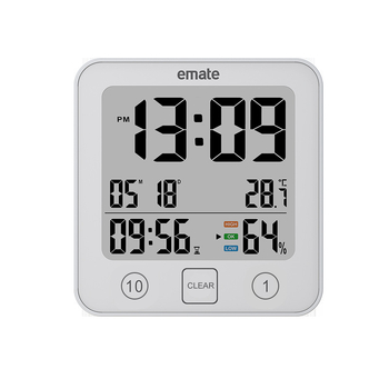 Imite стенен часовник - електронно движение, батерийно захранване, термометър, таймер за обратно броене, квадратен, модерен дизайн