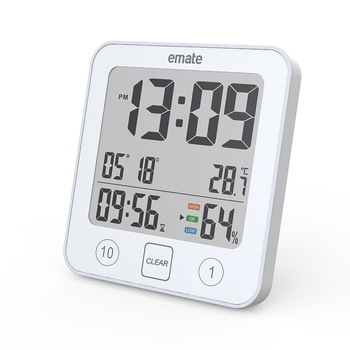 Imite стенен часовник - електронно движение, батерийно захранване, термометър, таймер за обратно броене, квадратен, модерен дизайн